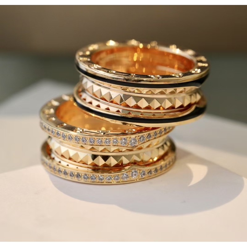 Classic brand Bvlgari ring Edge drilling rivet ring factory direct sales free shipping