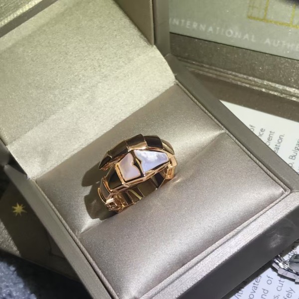 Classic brand Bvlgari ring Spring White Beimu Snake Bone Ring factory direct sales free shipping