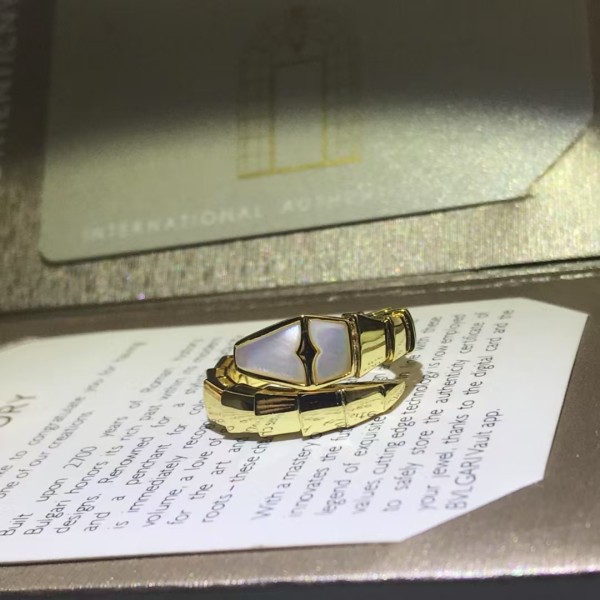 Classic brand Bvlgari ring Spring White Beimu Snake Bone Ring factory direct sales free shipping