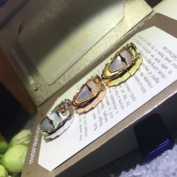 Classic brand Bvlgari ring Spring White Beimu Snake Bone Ring factory direct sales free shipping