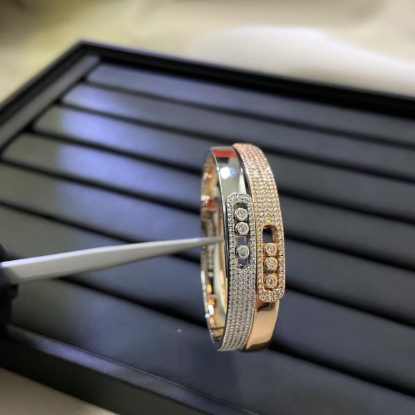Classic Brand Messika Bracelet New Half Full Diamond Three Bead Bracelet Factory Direct Sales Free Shipping 