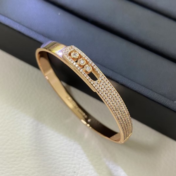 Classic Brand Messika Bracelet New Half Full Diamond Three Bead Bracelet Factory Direct Sales Free Shipping