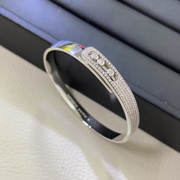 Classic Brand Messika Bracelet New Half Full Diamond Three Bead Bracelet Factory Direct Sales Free Shipping