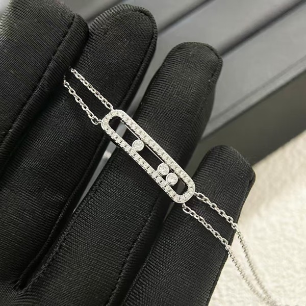 Classic Brand Messika Bracelet New Full Diamond Three Bead Double Layer Bracelet Factory Direct Sales Free Shipping