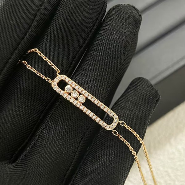 Classic Brand Messika Bracelet New Full Diamond Three Bead Double Layer Bracelet Factory Direct Sales Free Shipping