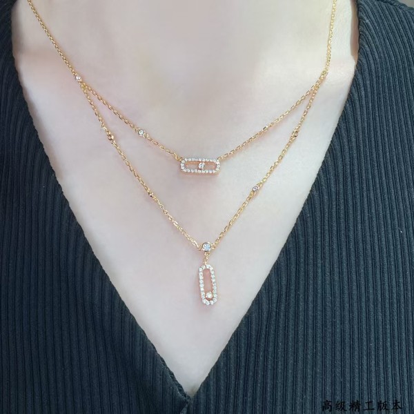 Classic Brand Messika necklace Double layered dynamic necklace Factory Direct Sales Free Shipping