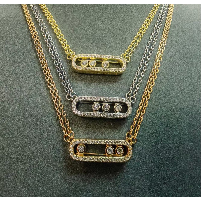 Classic Brand Messika necklace Rotate the diamond necklace Factory Direct Sales Free Shipping