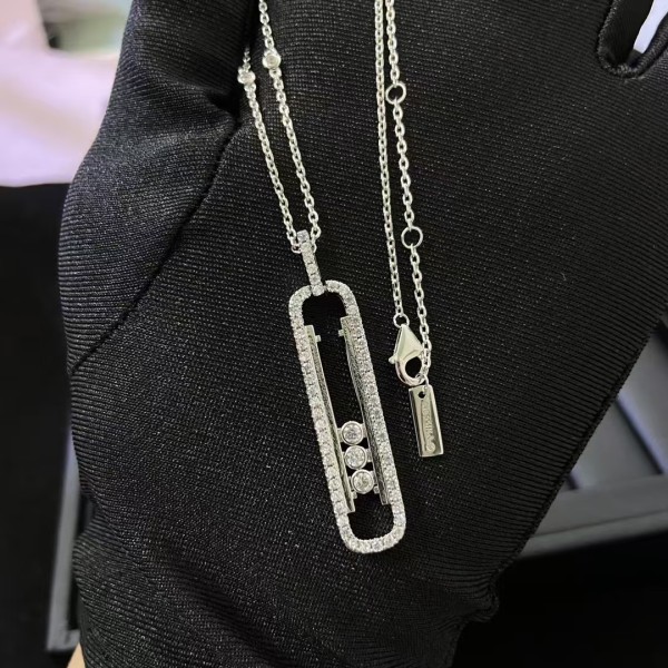 Classic Brand Messika necklace New Full Diamond Sliding Three Bead Diamond Necklace Factory Direct Sales Free Shipping