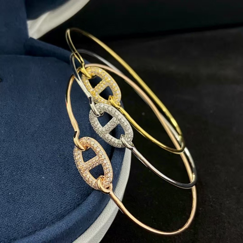 Luxury brand Hermes bracelet Full Diamond Pig Nose Bracelet factory direct sales free shipping