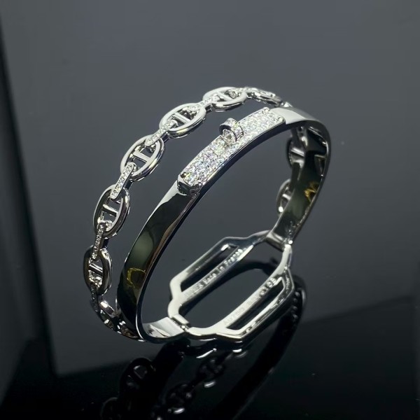 Luxury brand Hermes bracelet New Diamond Inlaid 2-in-1 Pig Nose Bracelet factory direct sales free shipping