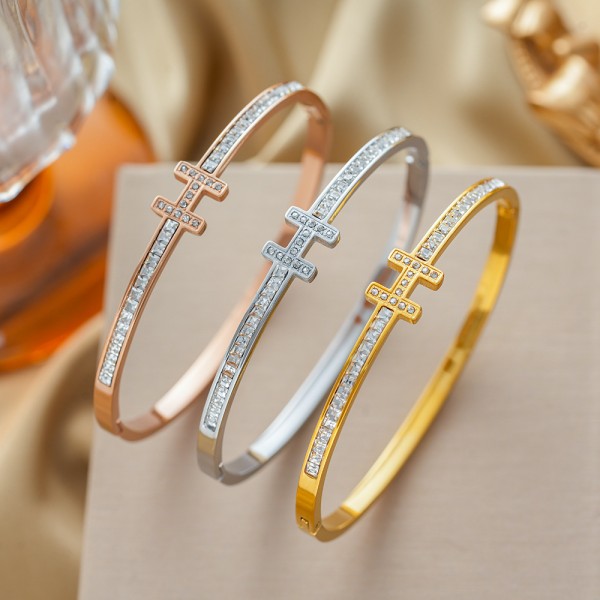 Light luxury square diamond letter H bracelet high-end niche design hand ring versatile jewelry
