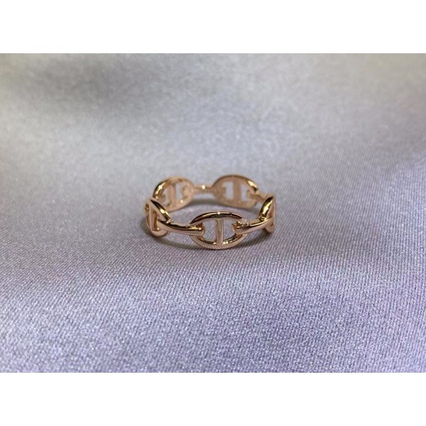 High quality and high version Hermes new pig nose ring electroplated with 18K real gold