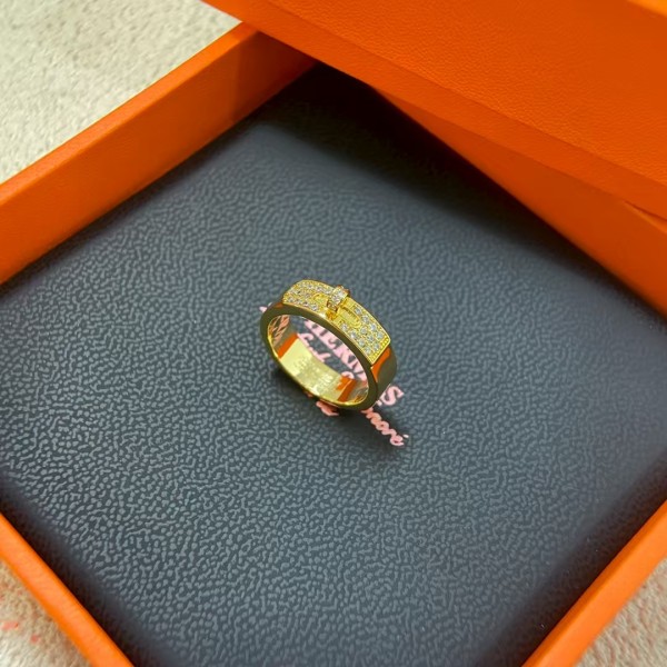 Luxury brand Hermes Ring New Half Full Diamond Pig Nose Ring factory direct sales free shipping