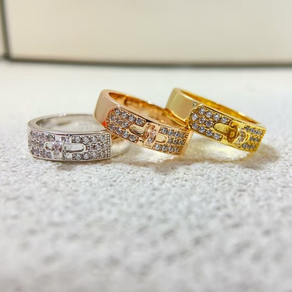 Luxury brand Hermes Ring New Half Full Diamond Pig Nose Ring factory direct sales free shipping