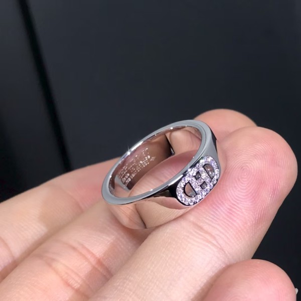 Luxury brand Hermes Ring New Pig Nose Diamond Set Ring factory direct sales free shipping