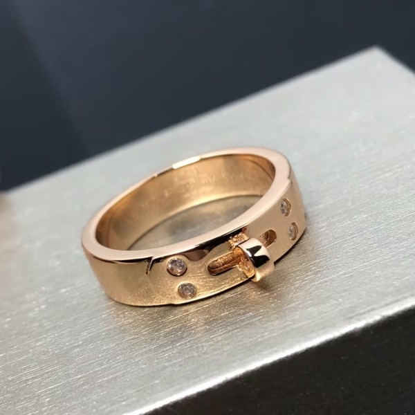 Luxury brand Hermes Ring New Pig Nose Smooth 4 Diamond Ring factory direct sales free shipping