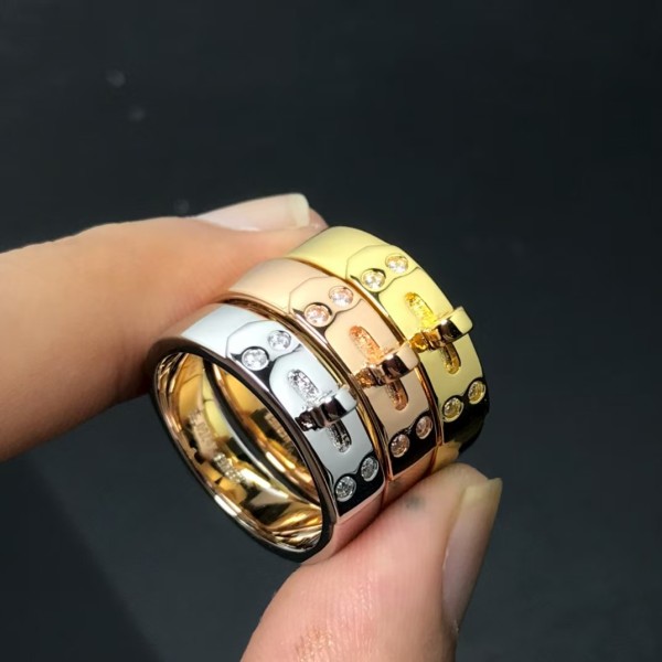 Luxury brand Hermes Ring New Pig Nose Smooth 4 Diamond Ring factory direct sales free shipping
