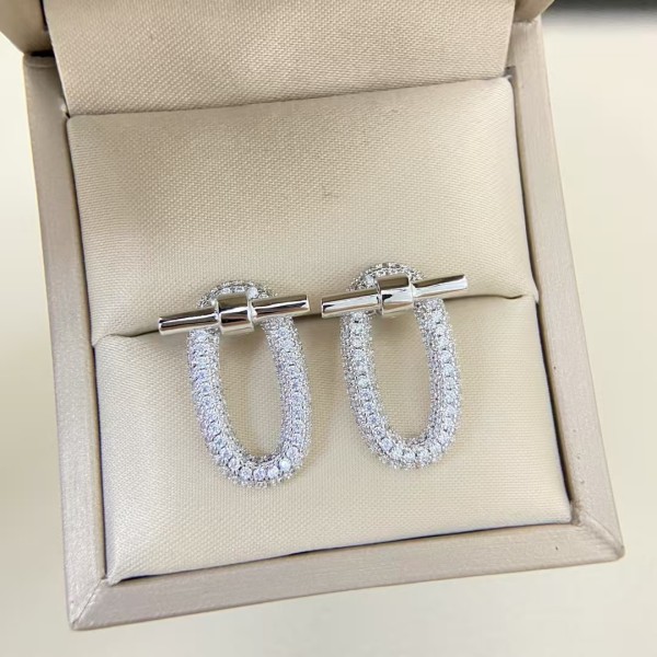 Luxury brand Hermes earrings New Full Diamond Pig Nose Earrings factory direct sales free shipping