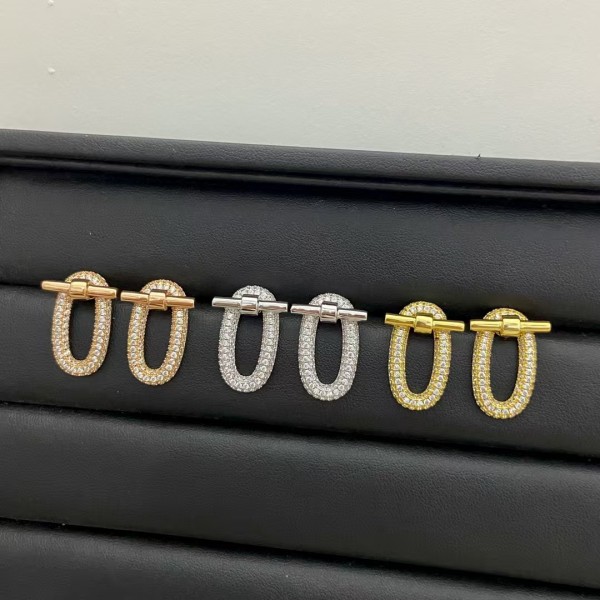 Luxury brand Hermes earrings New Full Diamond Pig Nose Earrings factory direct sales free shipping