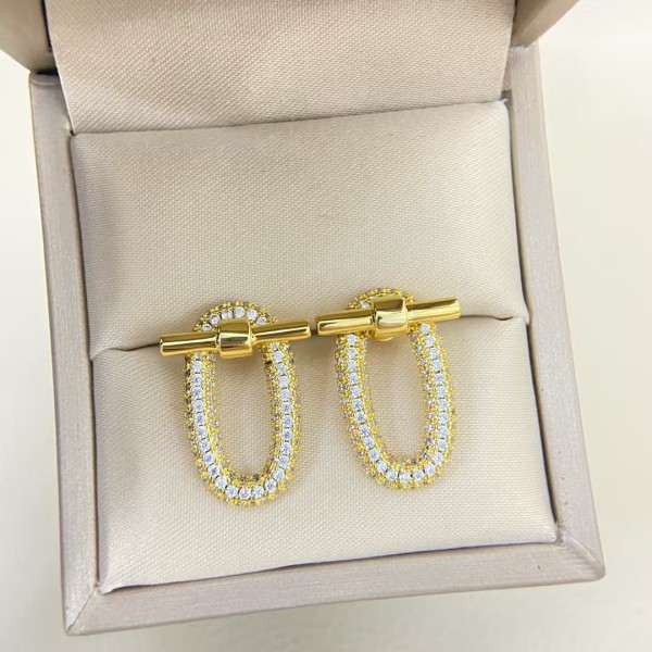 Luxury brand Hermes earrings New Full Diamond Pig Nose Earrings factory direct sales free shipping