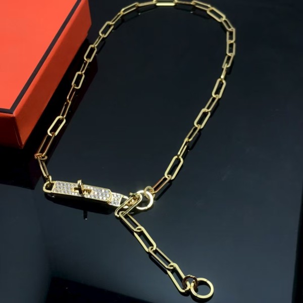 Luxury brand Hermes Necklace New Pig Nose Multi section Diamond Set Necklace factory direct sales free shipping