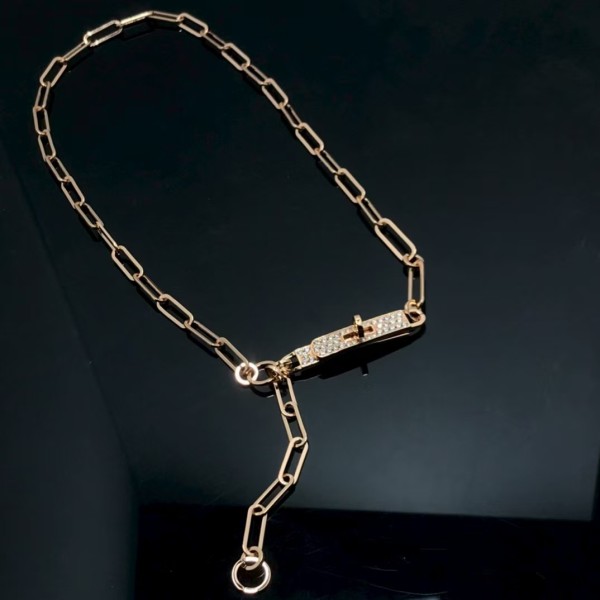 Luxury brand Hermes Necklace New Pig Nose Multi section Diamond Set Necklace factory direct sales free shipping