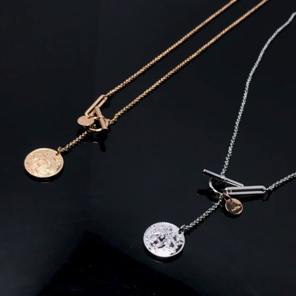 Luxury brand Hermes Necklace New high-definition steel stamp coin necklace factory direct sales free shipping