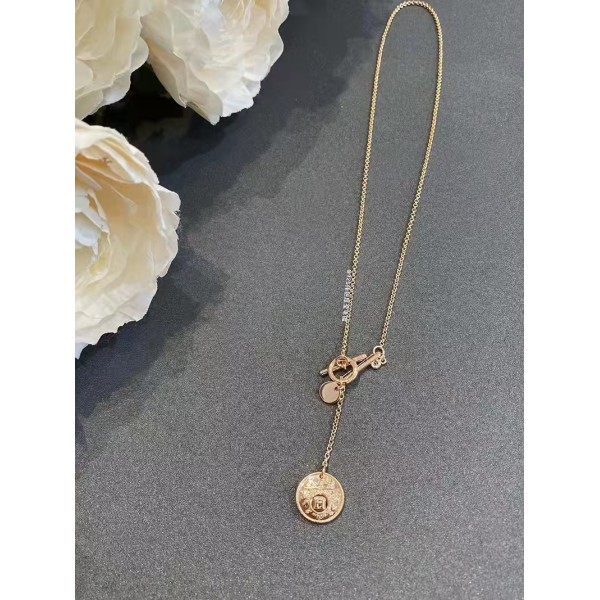 Luxury brand Hermes Necklace New high-definition steel stamp coin necklace factory direct sales free shipping 