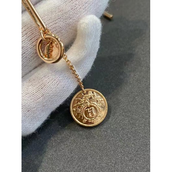 Luxury brand Hermes Necklace New high-definition steel stamp coin necklace factory direct sales free shipping