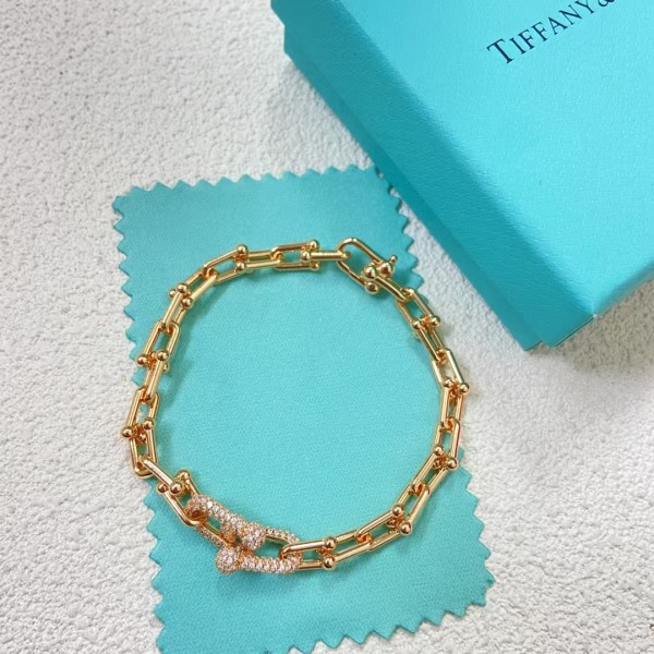 Classic Brand Tiffany Bracelet New Double U Full Diamond Smooth Bracelet Factory Direct Sales Free Shipping