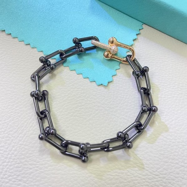 Classic Brand Tiffany Bracelet New Black Warrior Rose Gold Double U Bracelet Factory Direct Sales Free Shipping