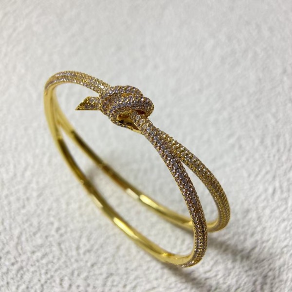 Classic Brand Tiffany Bracelet New Full Diamond Twisted Rope Bracelet Factory Direct Sales Free Shipping