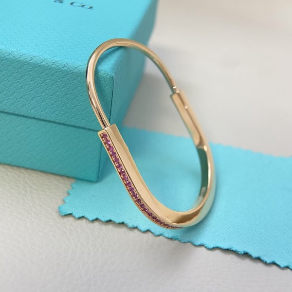 Classic Brand Tiffany Bracelet New Half Diamond U-Lock Bracelet Factory Direct Sales Free Shipping