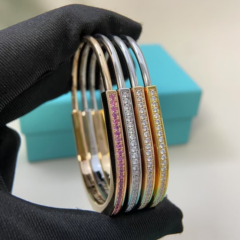 Classic Brand Tiffany Bracelet New Half Diamond U-Lock Bracelet Factory Direct Sales Free Shipping