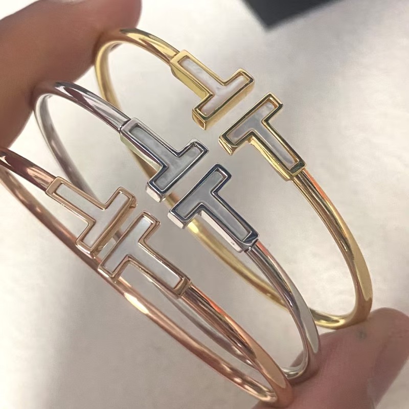 Classic Brand Tiffany Bracelet Classic Double White Beimu Double T Bracelet Factory Direct Sales Free Shipping