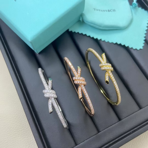 Classic Brand Tiffany Bracelet New Full Diamond Single Twisted Rope Bracelet Factory Direct Sales Free Shipping 