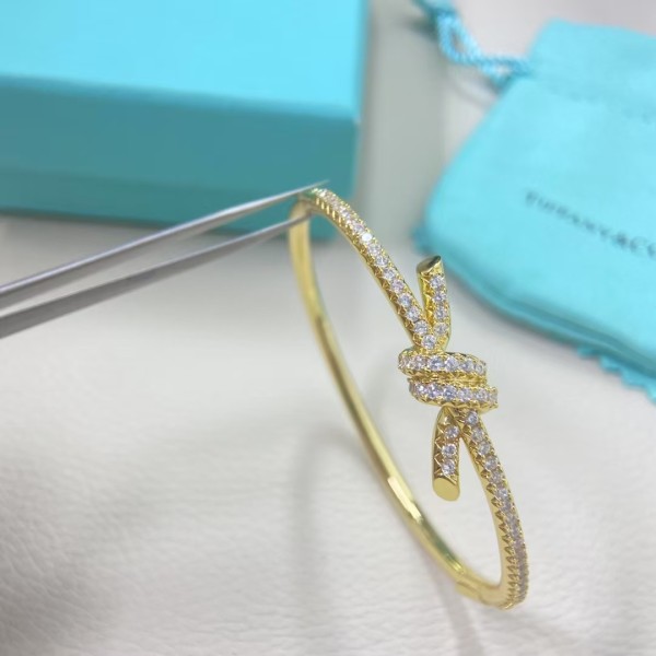 Classic Brand Tiffany Bracelet New Full Diamond Single Twisted Rope Bracelet Factory Direct Sales Free Shipping