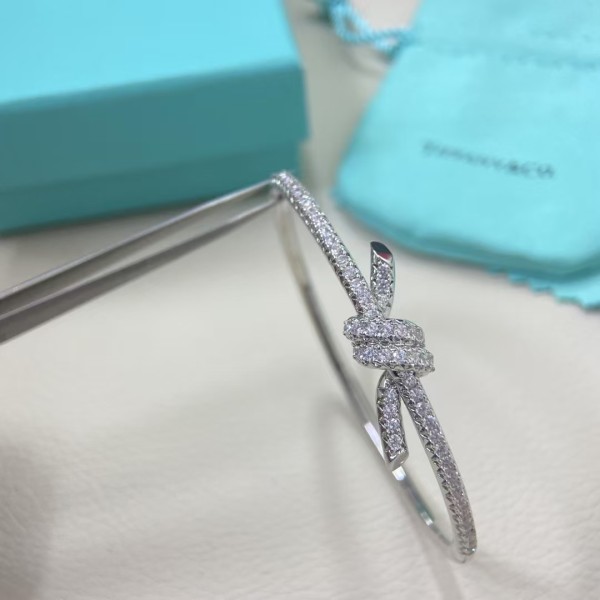 Classic Brand Tiffany Bracelet New Full Diamond Single Twisted Rope Bracelet Factory Direct Sales Free Shipping