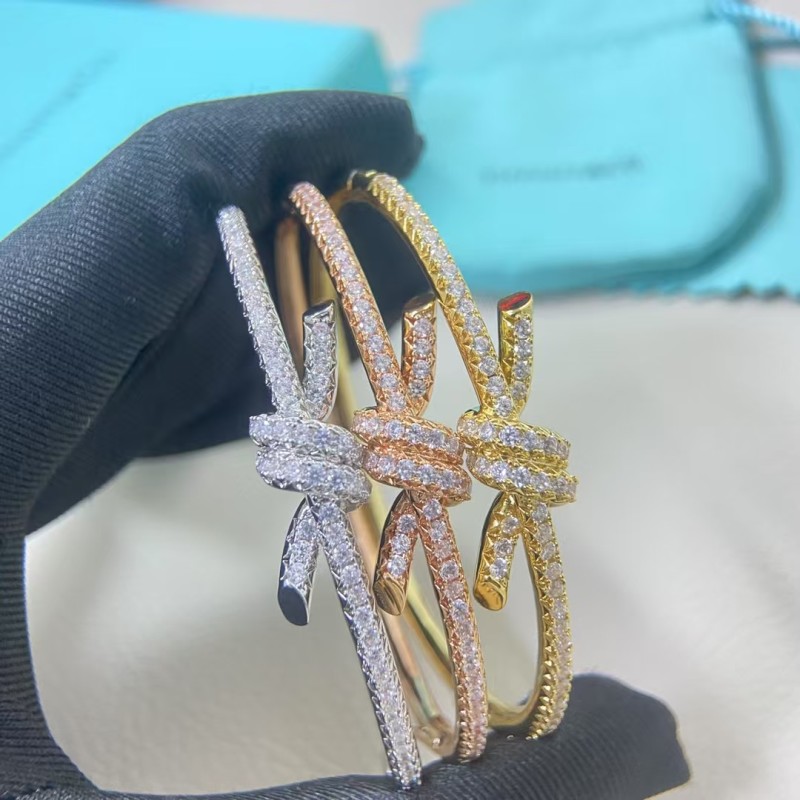 Classic Brand Tiffany Bracelet New Full Diamond Single Twisted Rope Bracelet Factory Direct Sales Free Shipping