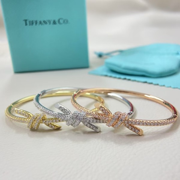 Classic Brand Tiffany Bracelet New Full Diamond Single Twisted Rope Bracelet Factory Direct Sales Free Shipping