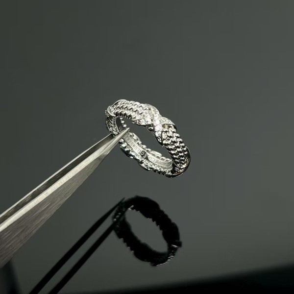 Classic brand Tiffany New Cross Diamond Beaded Ring Factory Direct Sales with Free Shipping 
