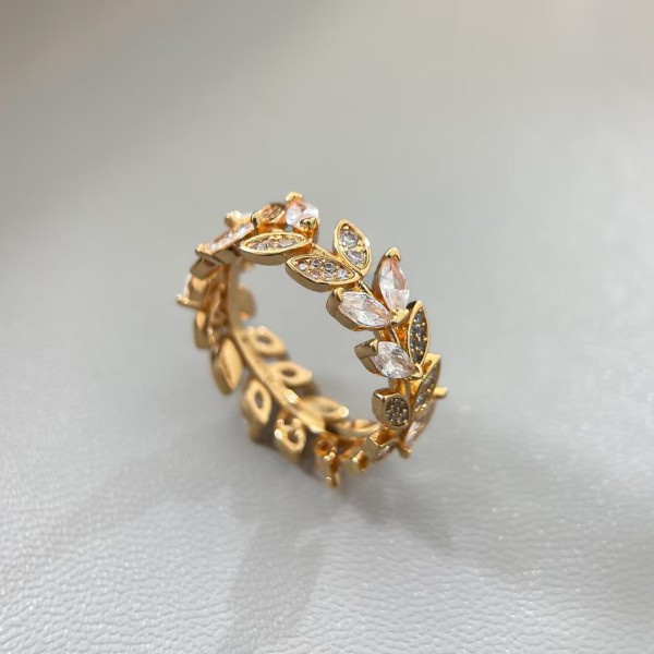 Classic brand Tiffany New Leaf Horse Eye Diamond Set Ring Factory Direct Sales with Free Shipping