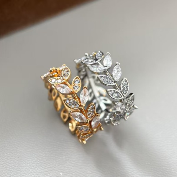 Classic brand Tiffany New Leaf Horse Eye Diamond Set Ring Factory Direct Sales with Free Shipping
