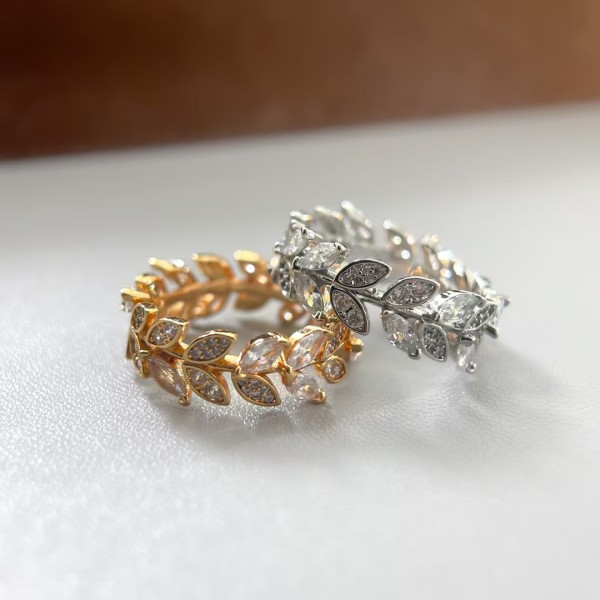 Classic brand Tiffany New Leaf Horse Eye Diamond Set Ring Factory Direct Sales with Free Shipping 