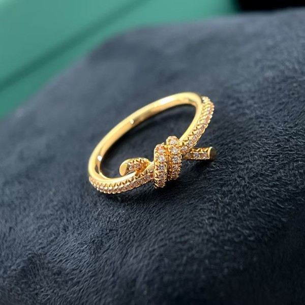 Classic brand Tiffany New Full Diamond Twisted Rope Ring Factory Direct Sales with Free Shipping 
