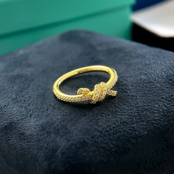 Classic brand Tiffany New Full Diamond Twisted Rope Ring Factory Direct Sales with Free Shipping