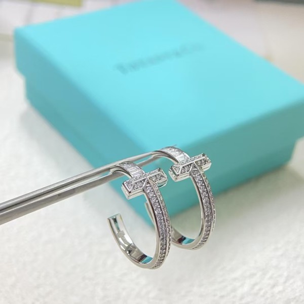Classic Brand Tiffany Earrings New product ladder stone round diamond Earrings Factory Direct Sales Free Shipping