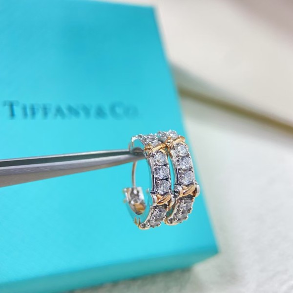 Classic Brand Tiffany Earrings New diamond studded cross earrings Factory Direct Sales Free Shipping