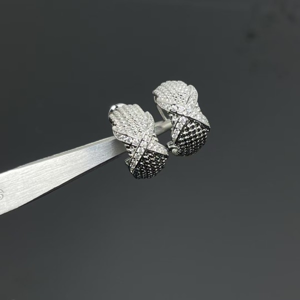 Classic Brand Tiffany Earrings New color separated cross inlaid diamond bead earrings Factory Direct Sales Free Shipping 
