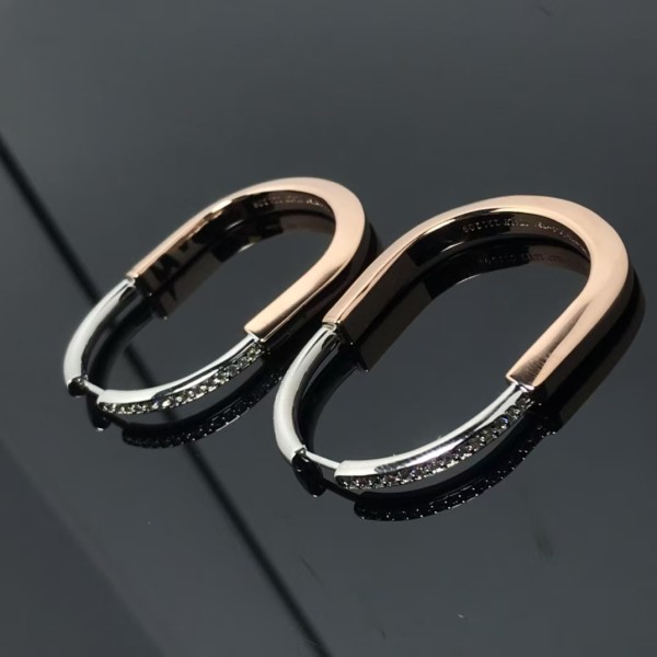 Classic Brand Tiffany Earrings New color separated U-lock diamond studded earrings Factory Direct Sales Free Shipping ﻿ 